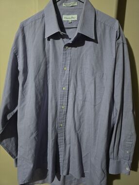 Dior Men’s Pale Blue Button-Up Dress Shirt